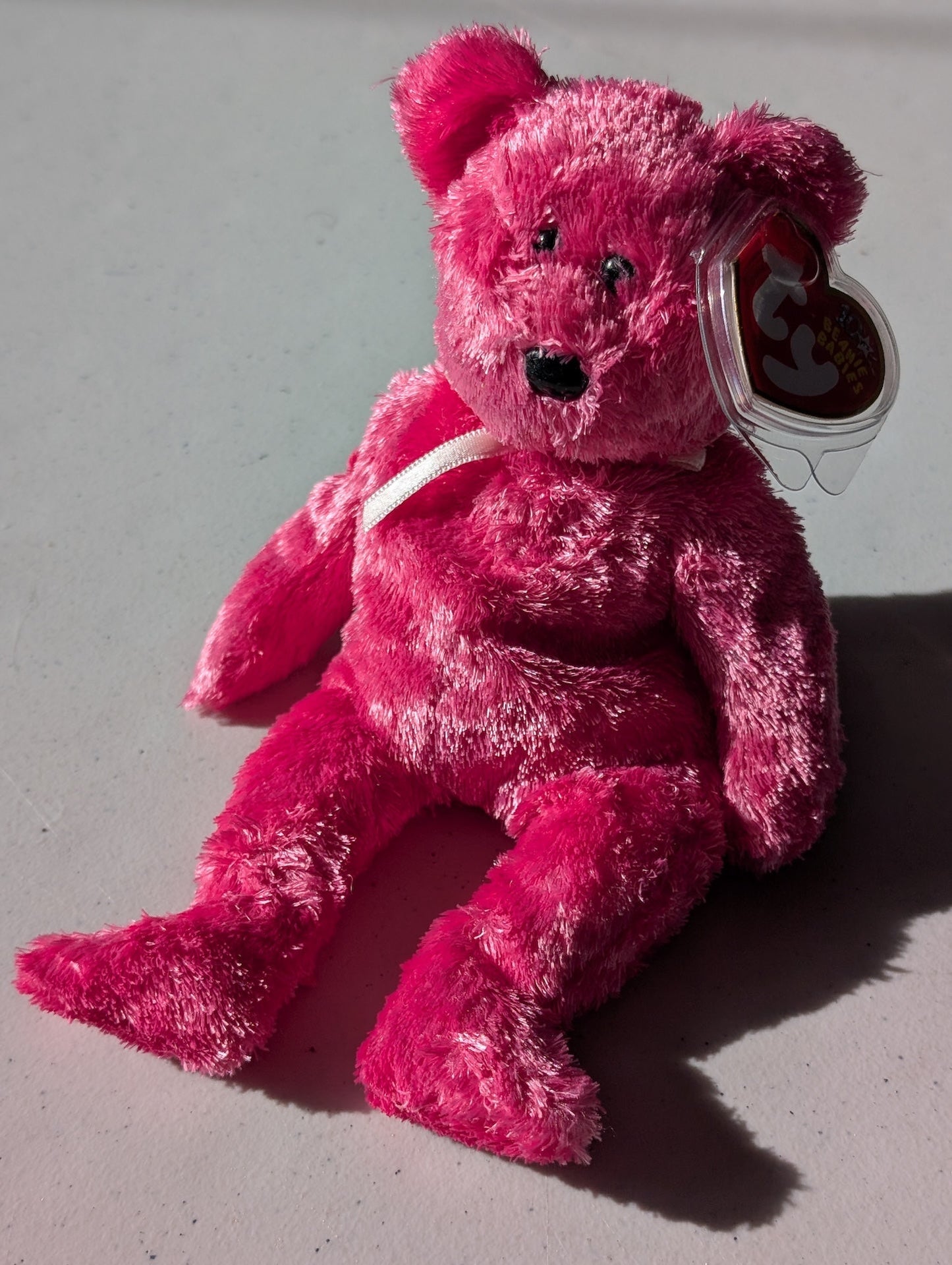 Celebration the Bear - Ty Beanie Baby (Pink, 2002, Plushie, Toy, Stuffed Animal, MWMT, Vintage, Retired)