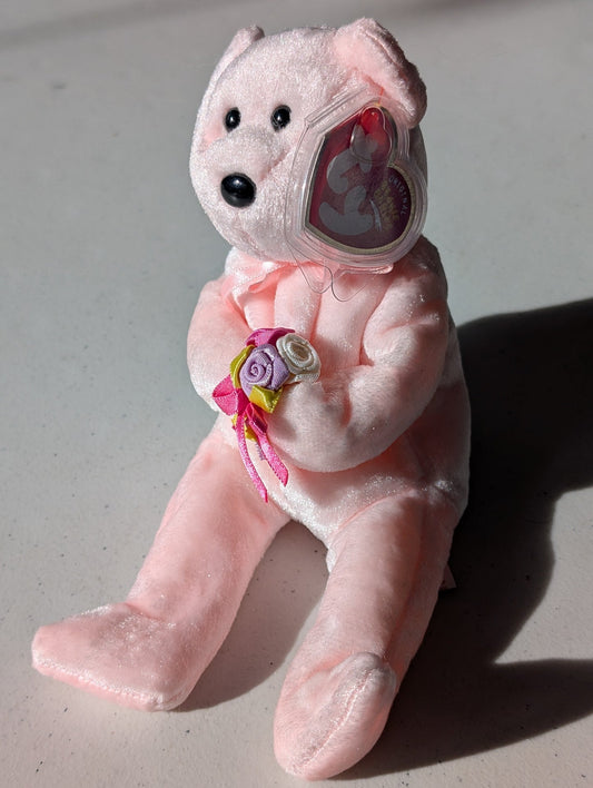 Dear the Bear - Ty Beanie Baby (Pink, 2001, Plushie, Toy, Stuffed Animal, MWMT, Vintage, Retired)