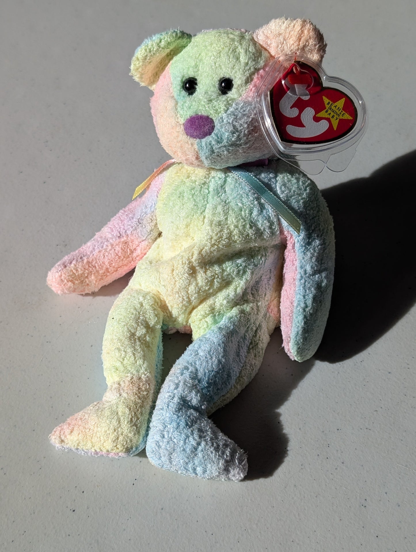 Sammie the Bear - Ty Beanie Baby (Pastel, 2002, Toy, Plushie, Stuffed Animal, MWMT, Vintage, Retired)