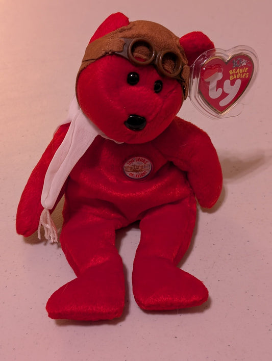Wright the Bear - Ty Beanie Baby (Red, 2003, Plushie, Toy, Stuffed Animal, MWMT, Vintage, Retired)
