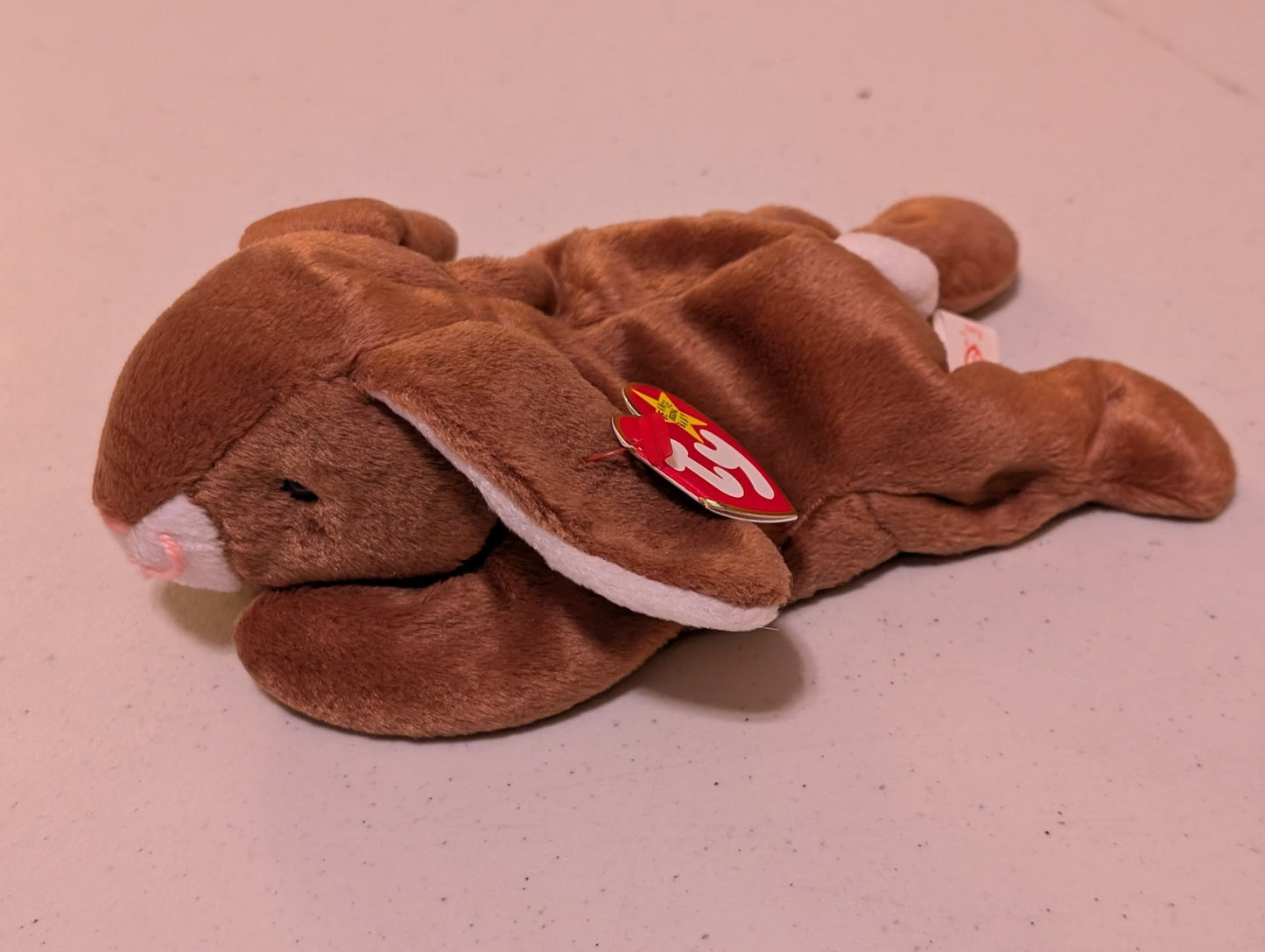 Floppity the Bunny - Ty Beanie Baby (Brown, 1996, Plushie, Toy, Stuffed Animal, MWMT, Vintage, Retired)