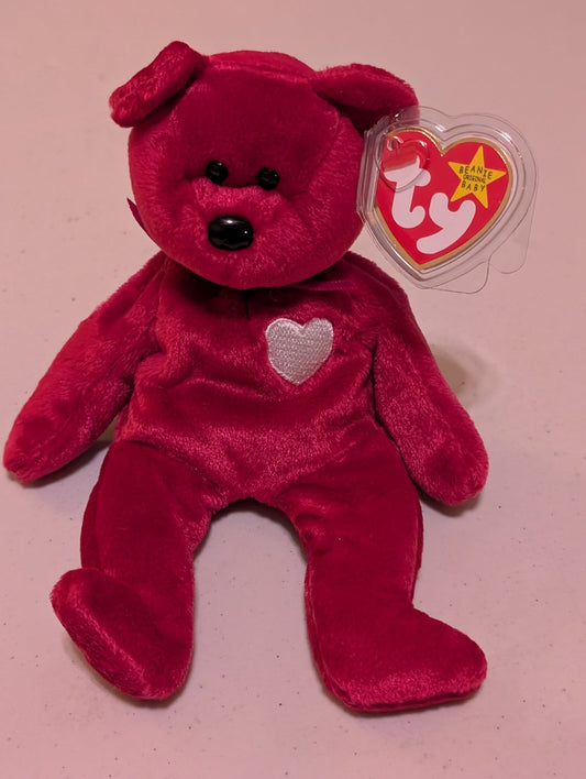 Sizzle the Bear - Ty Beanie Baby (Red, 1999, Plushie, Toy, Stuffed Animal, MWMT, Vintage, Retired)