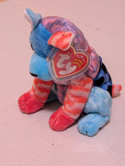 Groovy the Dog - Ty Beanie Baby (Multi-Color, 1999, Plushie, Toy, Stuffed Animal, MWMT, Vintage, Retired)