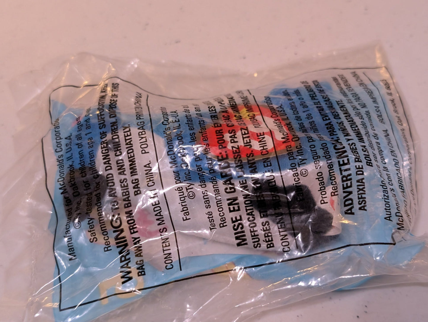 Rocket - McDonald's / Ty Teenie Beanie Baby (Blue, White, 1997, Plush Toy, Vintage, Stuffed Animal, Retired)