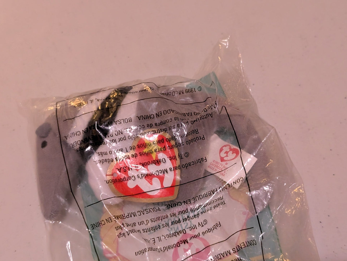 Peanut - McDonald's / Ty Teenie Beanie Baby (Blue, 1995, Plush, Toy, Vintage, Stuffed Animal, Retired)