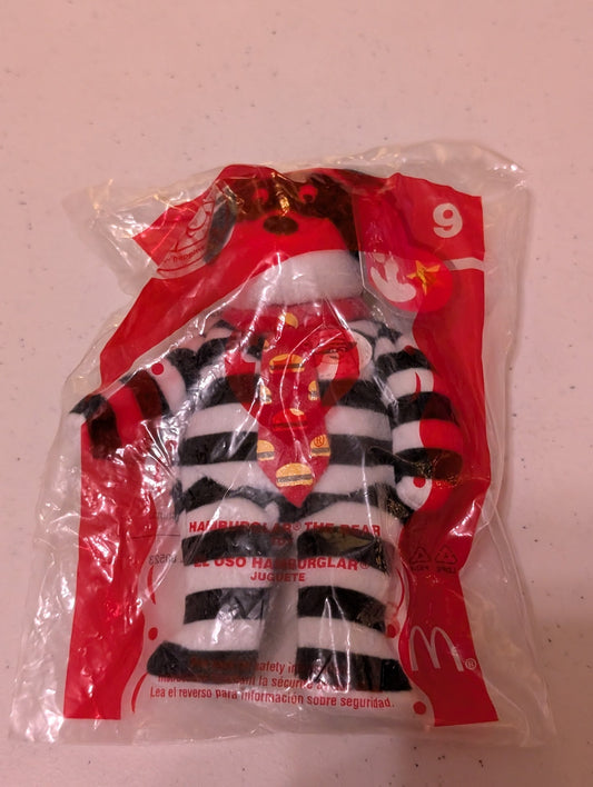 Hamburglar - McDonald's / Ty Teenie Beanie Baby (Black, White, Red, 1999, Plush Toy, Vintage, Stuffed Animal, Retired)