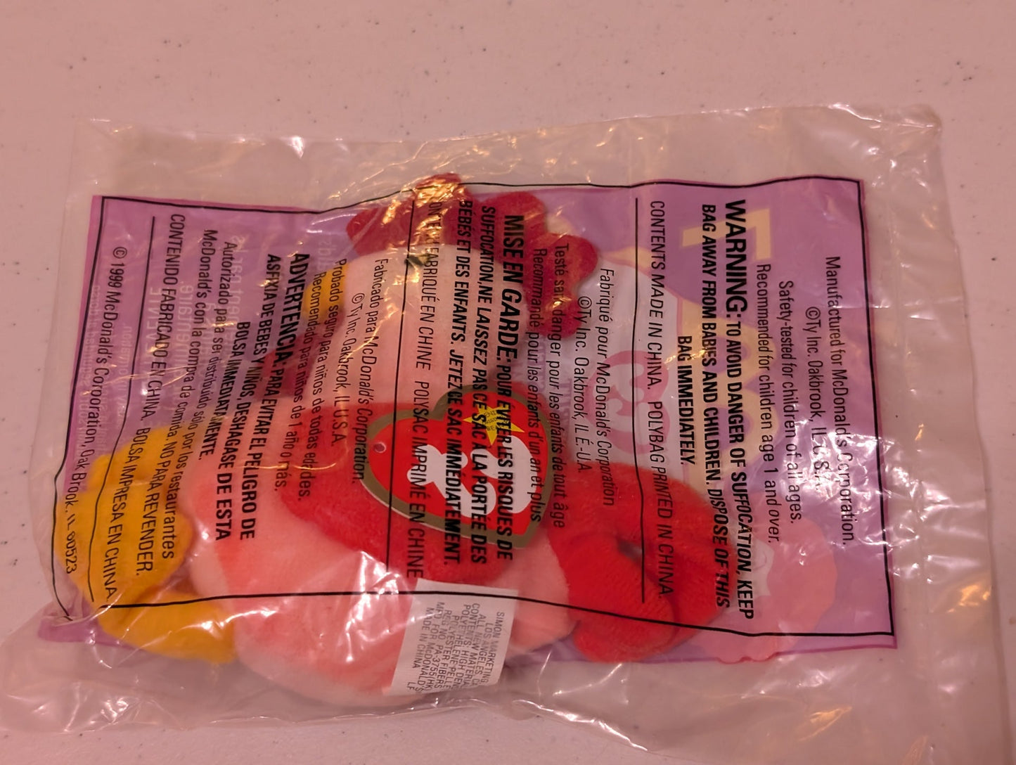 Pinchers - McDonald's / Ty Teenie Beanie Baby (Red, 1993, Plush Toy Vintage, Stuffed Animal, Retired)