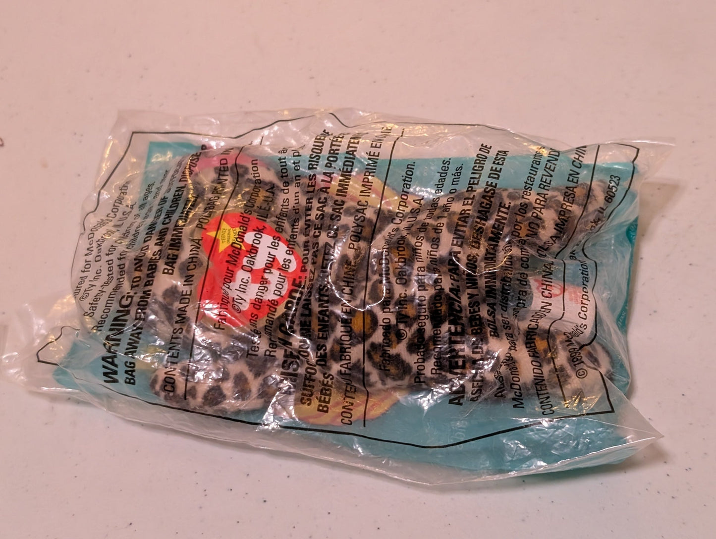 Freckles - McDonald's / Ty Teenie Beanie Baby (Tan, Black, 1996, Plush Toy, Vintage Stuffed Animal, Retired)