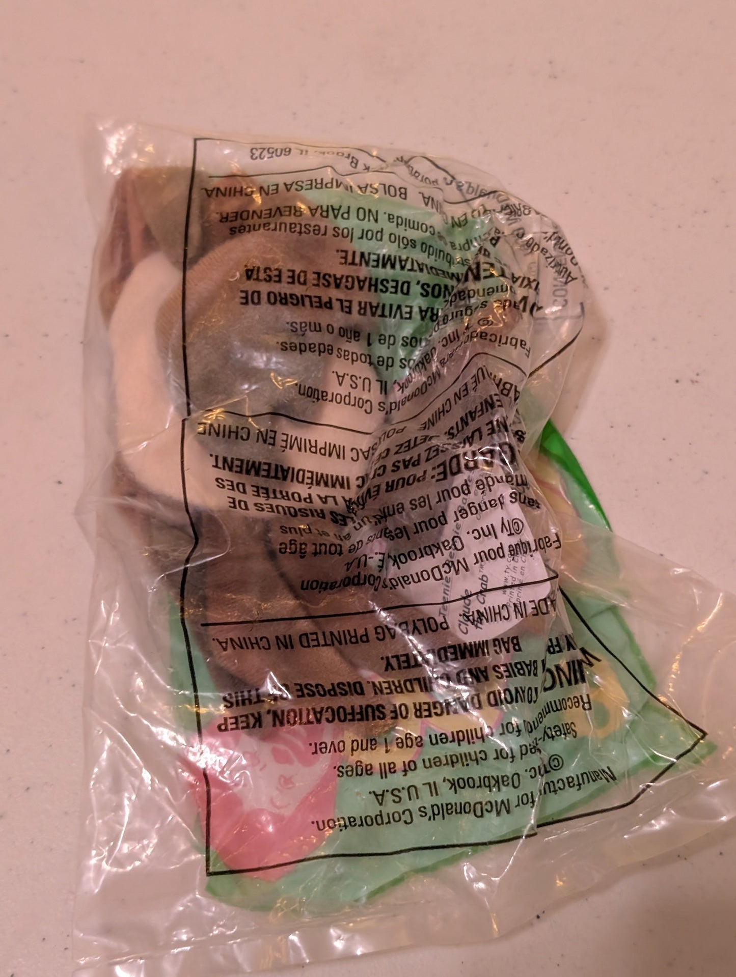 Bucky - McDonald's / Ty Teenie Beanie Baby (Brown, White, 1995, Plush Toy, Vintage, Stuffed Animal, Retired)