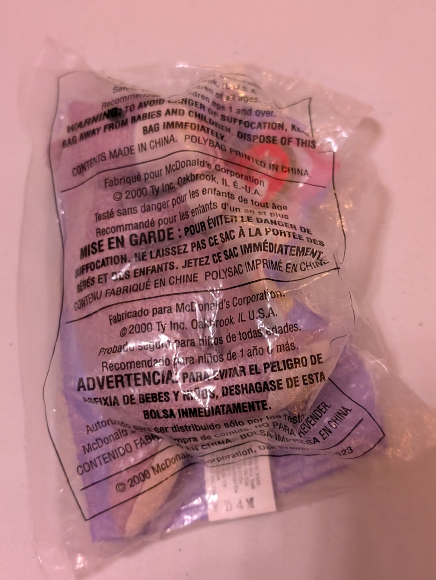 Stretchy - McDonald's / Ty Teenie Beanie Baby (Pink, 1997, Plush Toy Vintage, Stuffed Animal, Retired)