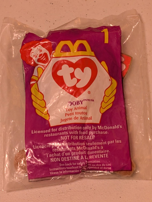 Doby - McDonald's / Ty Teenie Beanie Baby (Brown, Black, 1996, Plush Toy, Vintage Stuffed Animal, Retired)