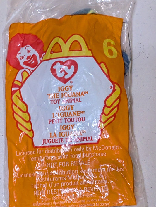 Iggy - McDonald's / Ty Teenie Beanie Baby (Multicolor, 1997, Plush, Toy, Vintage, Stuffed Animal, Retired)