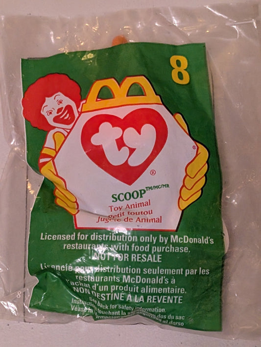 Scoop - McDonald's / Ty Teenie Beanie Baby (Multicolor, 1996, Plush, Toy, Vintage, Stuffed Animal, Retired)