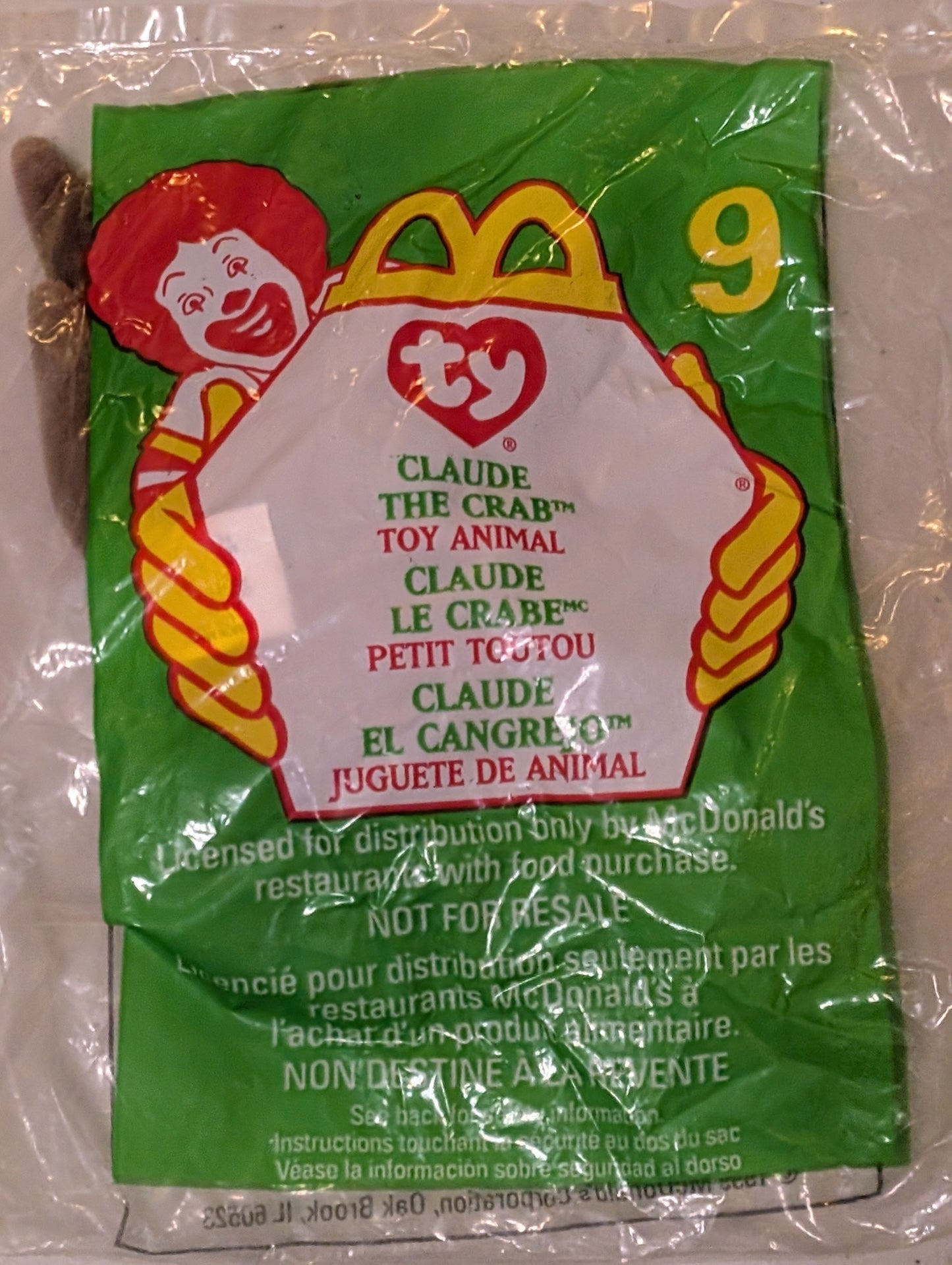 Claude - McDonald's / Ty Teenie Beanie Baby (Tie-Dye, 1996, Plush Toy, Vintage, Stuffed Animal, Retired)