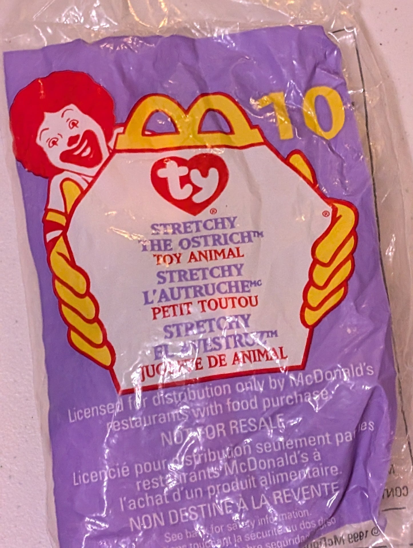 Stretchy - McDonald's / Ty Teenie Beanie Baby (Pink, 1997, Plush Toy, Vintage Stuffed Animal, Retired)