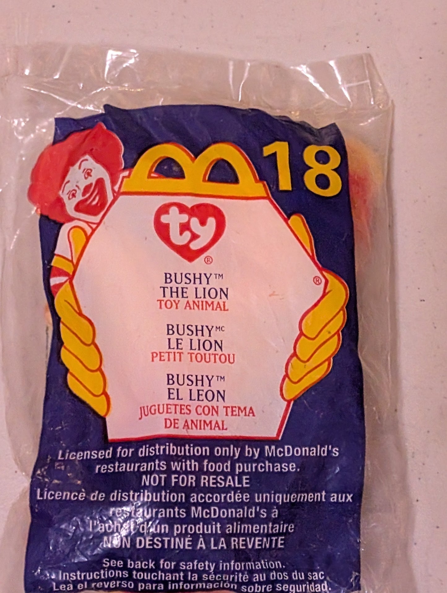 Bushy the Lion - McDonald's / Ty Teenie Beanie Baby (Tan, Brown, 2000, Plush Toy, Vintage, Stuffed Animal, Retired)