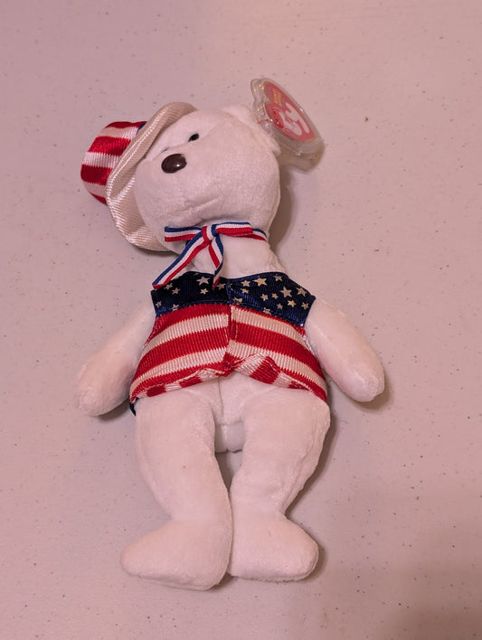 Osito the Bear - Ty Beanie Baby (White, 1999, MWMT, Plush, Toy, Stuffed Animal, Vintage, Retired)