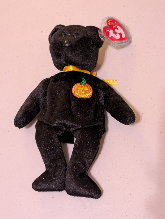 Haunt the Bear - Ty Beanie Baby (Black, 2000, MWMT, Plush, Toy, Stuffed Animal, Vintage, Retired)