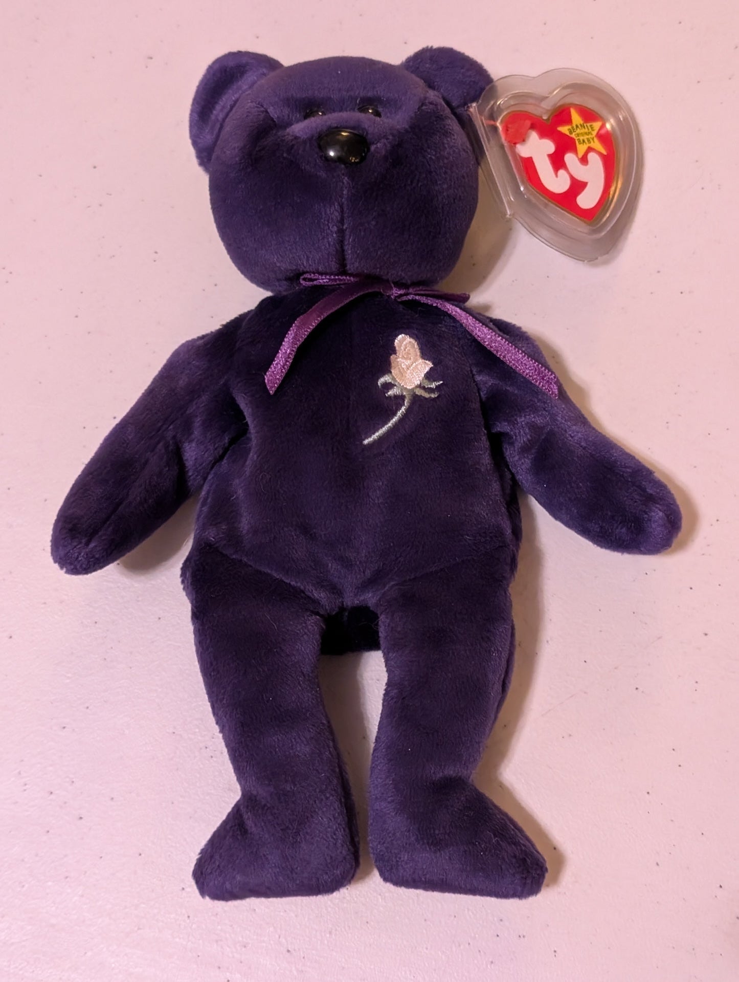 Princess the Bear - Ty Beanie Baby (Purple, 1997, MWMT, Plush, Toy, Stuffed Animal, Vintage, Retired)