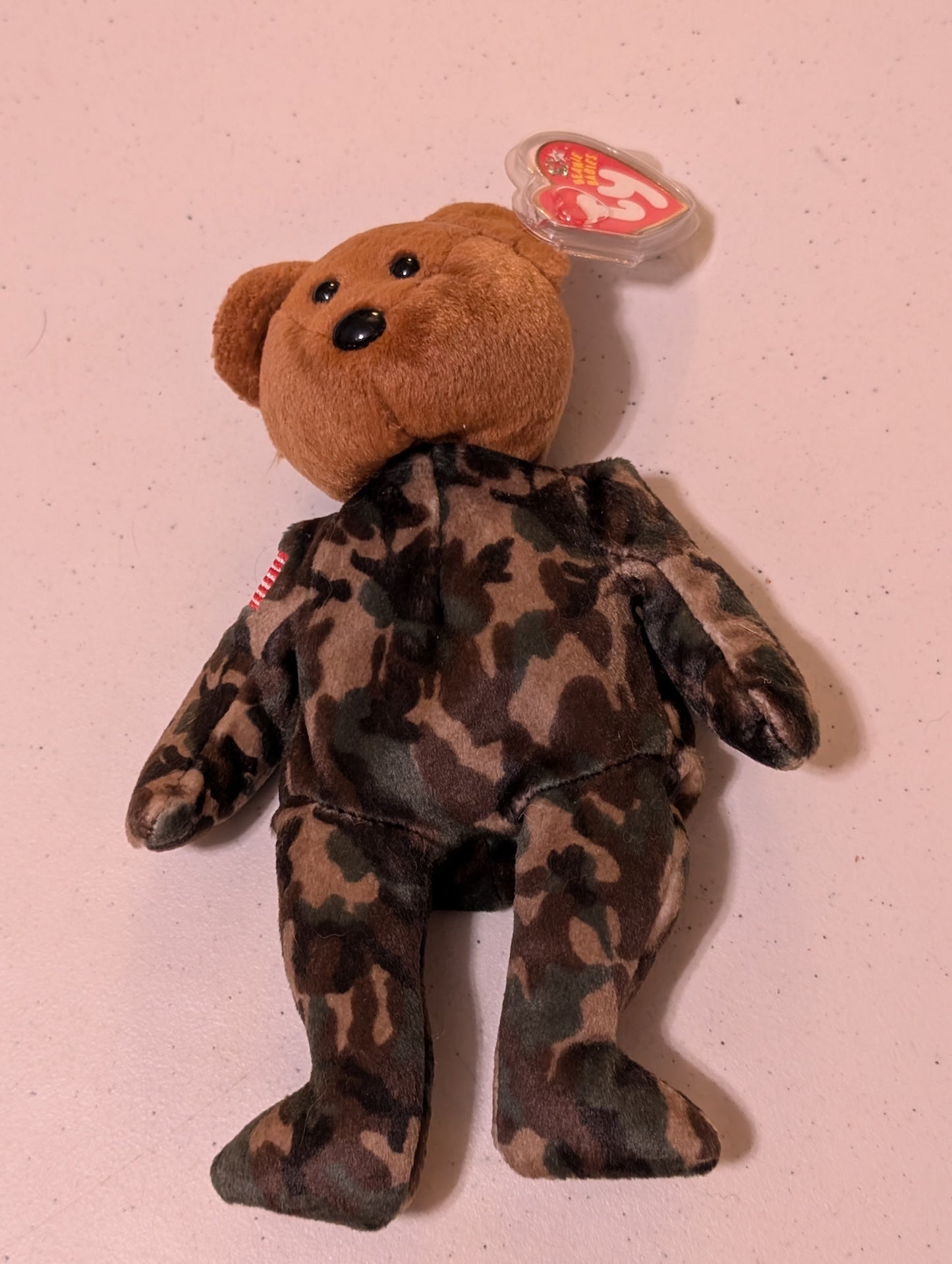 Hero the Bear - Ty Beanie Baby (Brown, Camouflage, 2003, MWMT, Plush, Toy, Stuffed, Animal, Vintage, Retired)