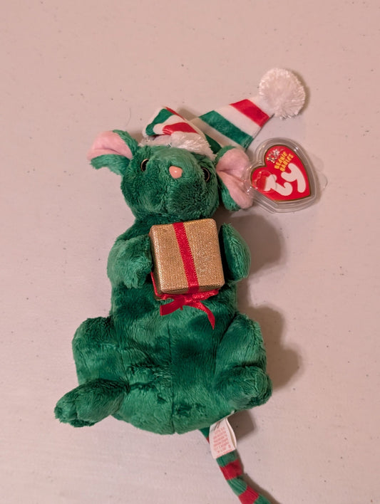 Jingle the Mouse - Ty Beanie Baby (Green, 2006, MWMT, Plush Toy, Stuffed Animal, Vintage, Retired)