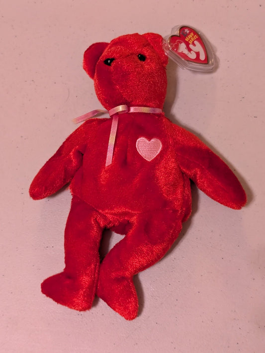 Secret the Bear - Ty Beanie Baby (Red, 2000, MWMT, Plush, Toy, Stuffed Animal, Vintage, Retired)