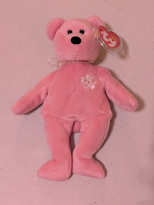 Sakura the Bear - Ty Beanie Baby (Pink, 2000, MWMT, Plush, Toy, Stuffed Animal, Vintage, Retired)
