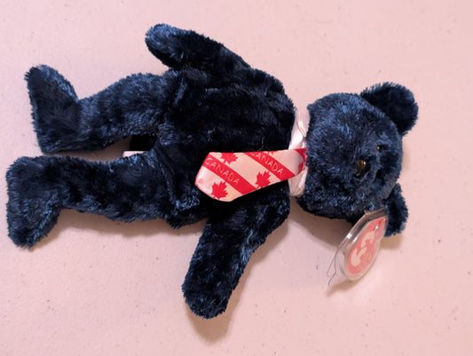 Canadiana the Bear - Ty Beanie Baby (Blue, 2001, MWMT, Plush, Toy, Stuffed Animal, Vintage, Retired)