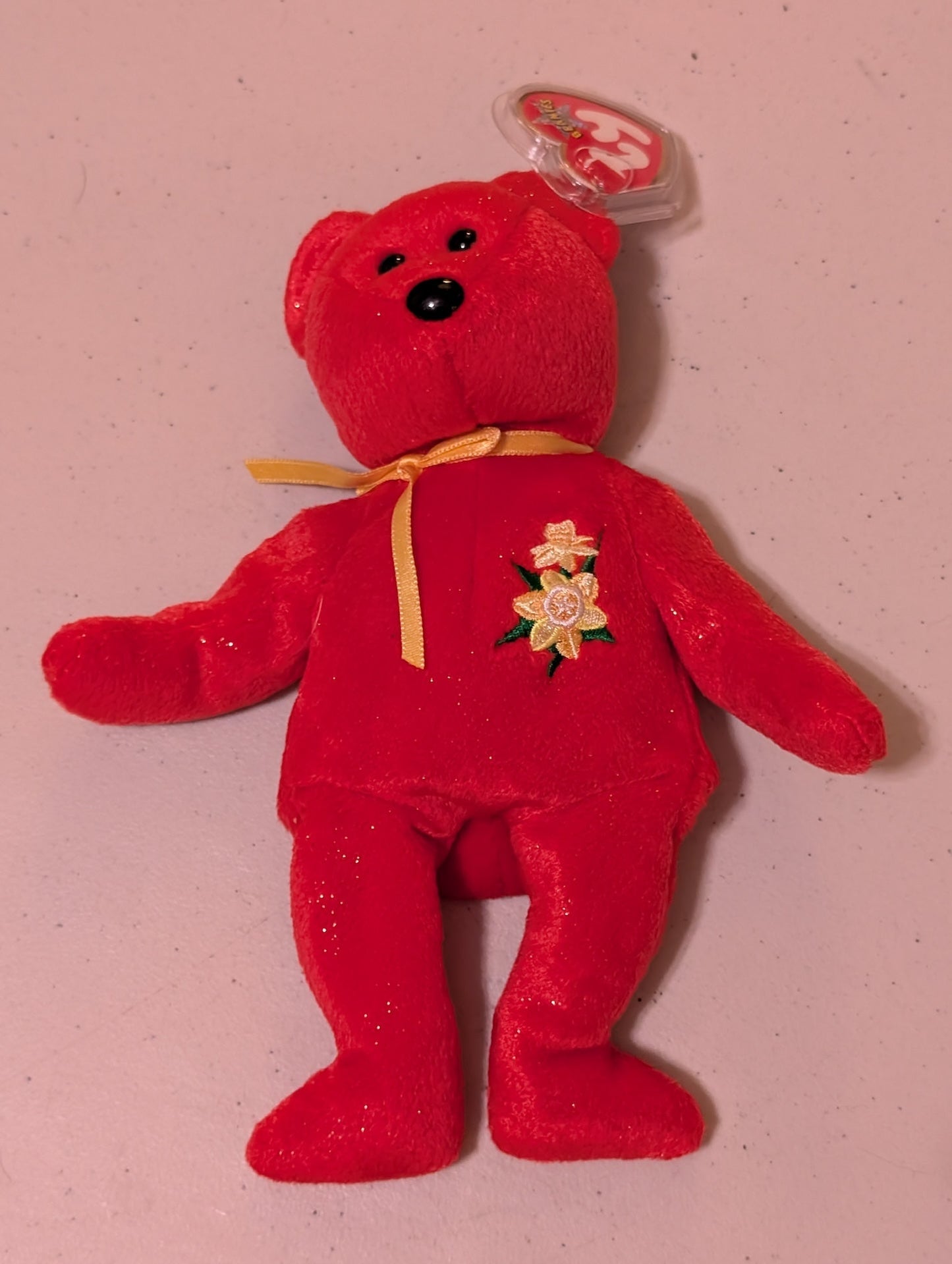 March the Bear - Ty Beanie Baby (Red, 2002, MWMT, Plush, Toy, Stuffed Animal, Vintage, Retired)