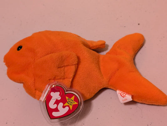 Goldie the Goldfish - Ty Beanie Baby (Orange, 1994, MWMT, Plush, Toy, Stuffed Animal, Vintage, Retired)