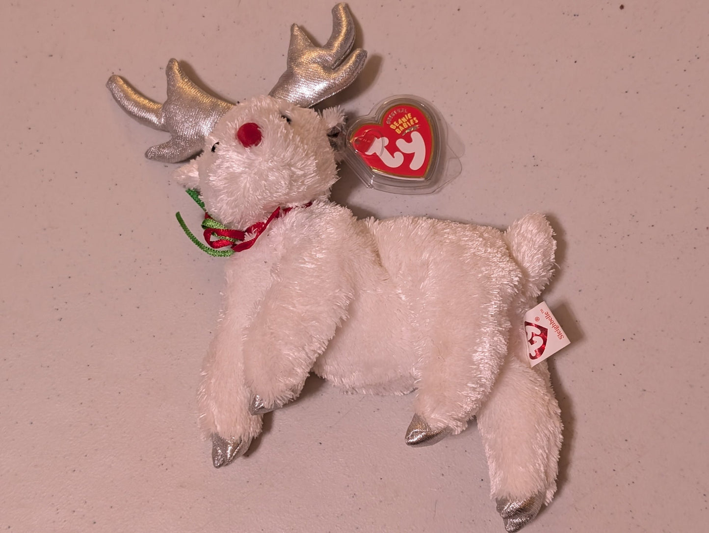 Snowdrift the Reindeer - Ty Beanie Baby (White, 2000, MWMT, Plush, Toy, Stuffed Animal, Vintage, Retired)