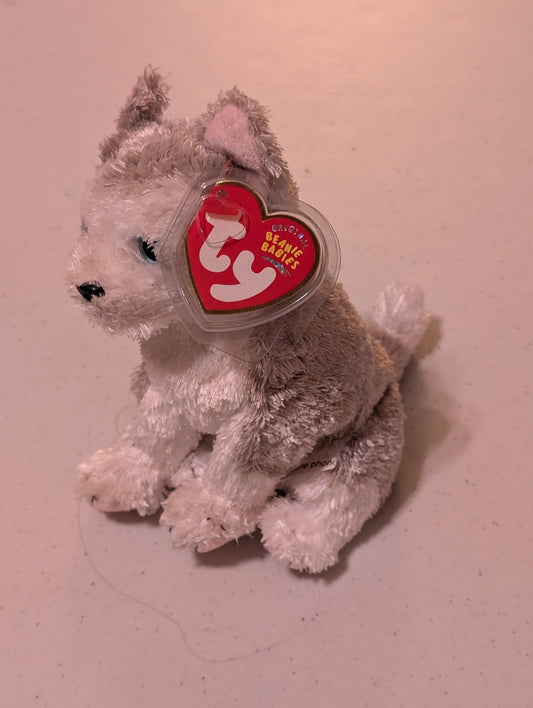 Alpine the Husky - Ty Beanie Baby (Gray, White, 2001, MWMT, Plush, Toy, Stuffed Animal, Vintage, Retired)