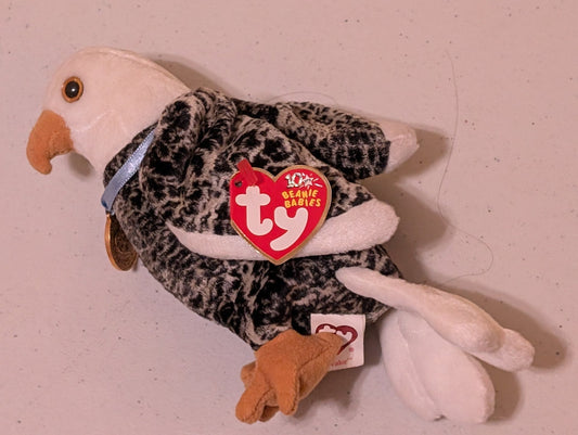 Valor the Eagle - Ty Beanie Baby (White, Black, 2003, MWMT, Plush, Toy, Stuffed Animal, Vintage, Retired)