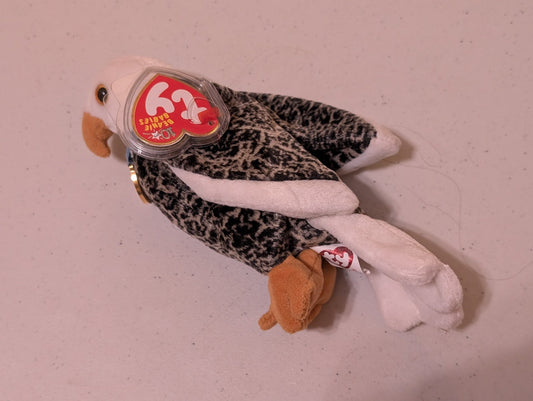 Liberty the Eagle - Ty Beanie Baby (White, Black, 2003, MWMT, Plush, Toy, Stuffed Animal, Vintage, Retired)