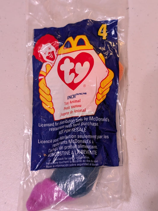 Inch the Worm - McDonald's / Ty Teenie Beanie Baby (Multicolor, 1999, Plush, Toy, Vintage, Stuffed Animal, Retired)