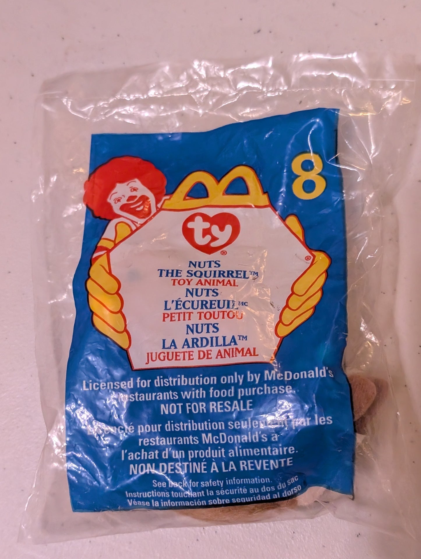 Nuts the Squirrel - McDonald's / Ty Teenie Beanie Baby (Brown, 1999, Plush Toy, Vintage, Stuffed Animal, Retired)