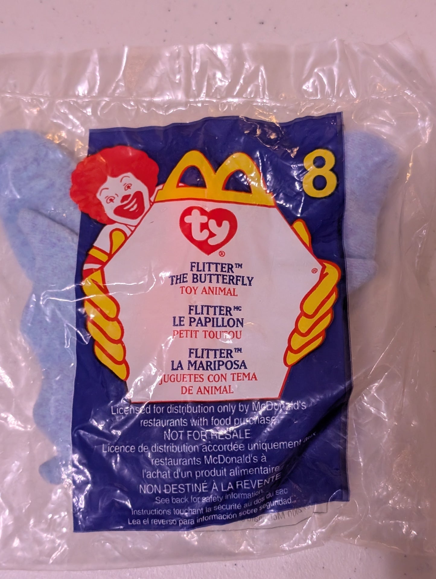Flitter the Butterfly - McDonald's / Ty Teenie Beanie Baby (Blue, 2000, Plush Toy, Vintage, Stuffed Animal, Retired)