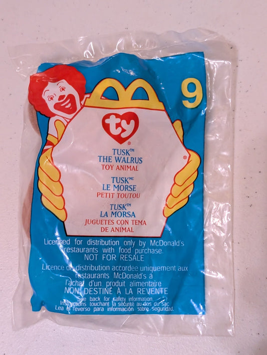 Tusk the Walrus - McDonald's / Ty Teenie Beanie Baby (Tan, 2000, Plush Toy, Vintage, Stuffed Animal, Retired)