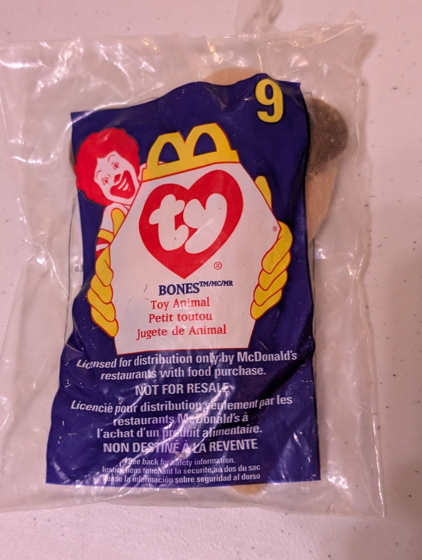 Bones the Dog - McDonald's / Ty Teenie Beanie Baby (Brown, 1999, Plush Toy, Vintage, Stuffed Animal, Retired)