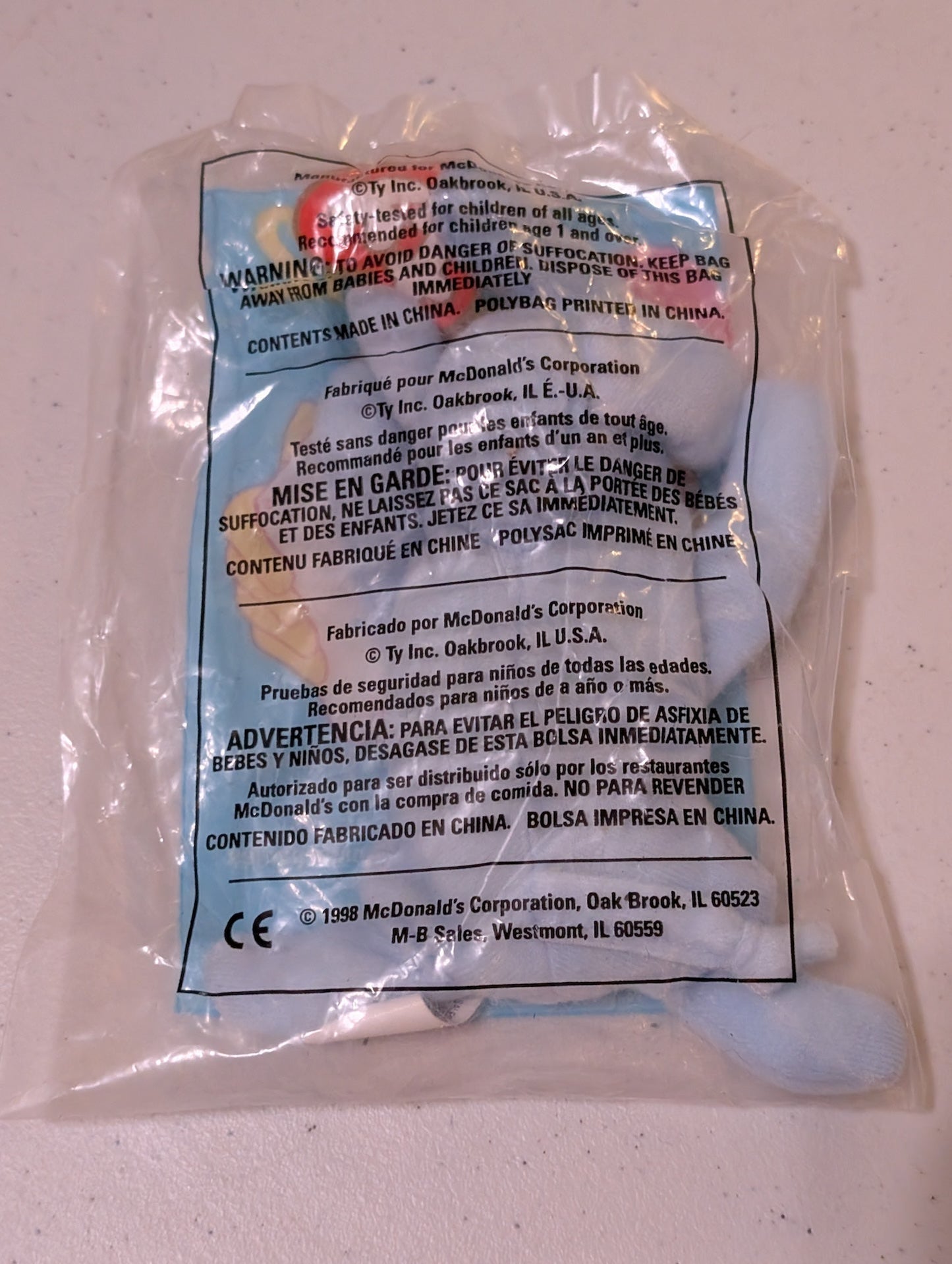 Peanut the Elephant - McDonald's / Ty Teenie Beanie Baby (Blue, 1999, Plush Toy Vintage, Stuffed Animal, Retired)