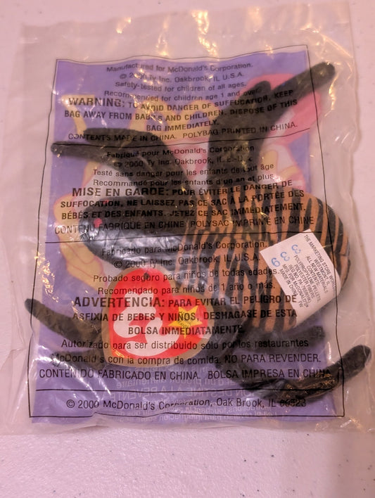 Spinner the Spider - McDonald's / Ty Teenie Beanie Baby (Black, Brown, Yellow, 2000, Plush, Toy, Vintage, Stuffed Animal, Retired)
