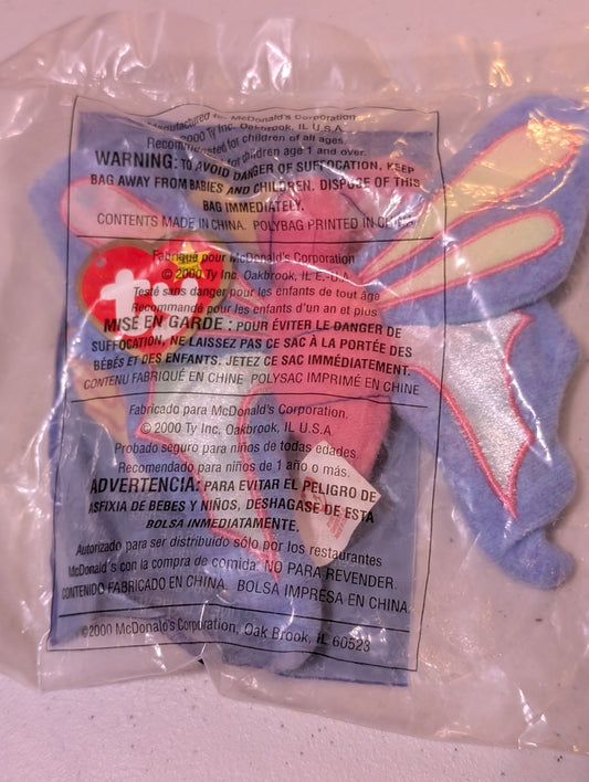 Flitter the Butterfly - McDonald's / Ty Teenie Beanie Baby (Blue, 2000, Plush, Toy, Vintage, Stuffed Animal, Retired)