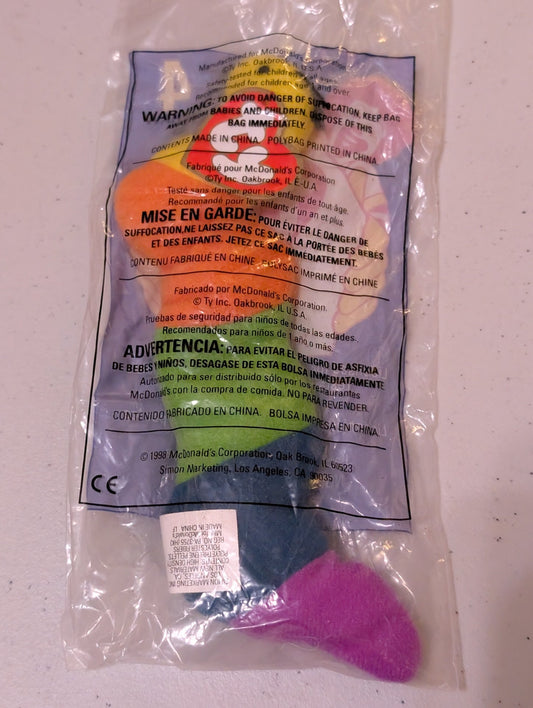 Inch the Worm - McDonald's / Ty Teenie Beanie Baby (Multicolor, 1998, Plush Toy, Vintage, Stuffed Animal, Retired)