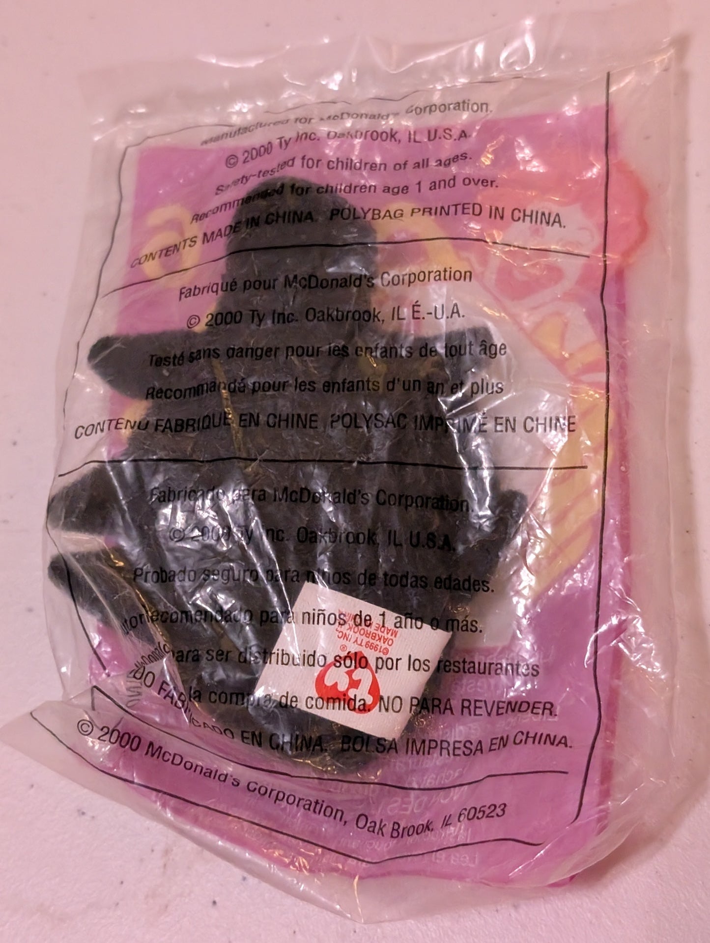 Bumble the Bee - McDonald's / Ty Teenie Beanie Baby (Black, Yellow, 2000, Plush, Toy, Vintage, Stuffed Animal, Retired)