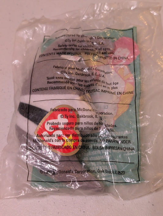 Antsy the Anteater - McDonald's / Ty Teenie Beanie Baby (Gray, Black, White, 1999, Plush, Toy, Vintage, Stuffed Animal, Retired)