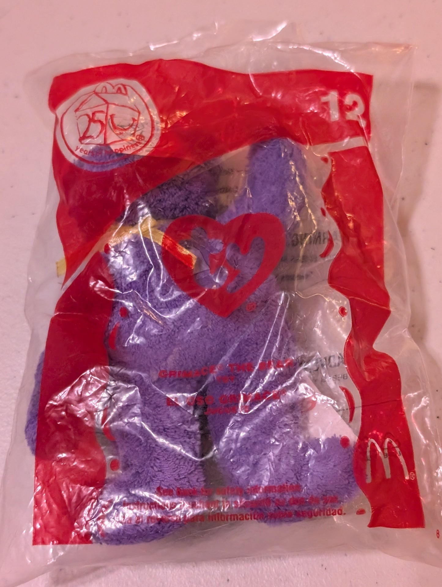 Grimace - McDonald's / Ty Teenie Beanie Baby (Purple, 2004, Plush Toy, Vintage, Stuffed Animal, Retired)