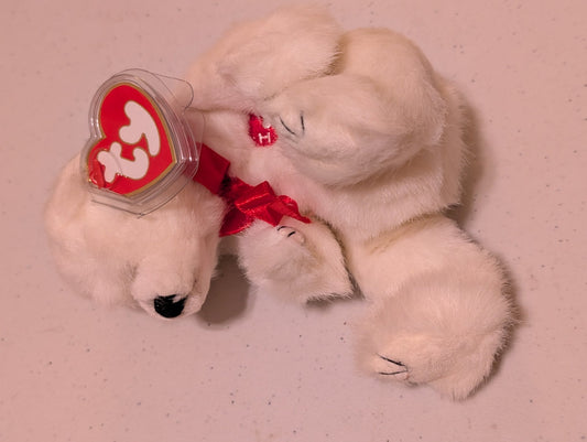Amore the Love Bear - Ty Beanie Baby (White, 1993, Vintage, MWMT, Plush, Toy, Stuffed Animal, Retired)