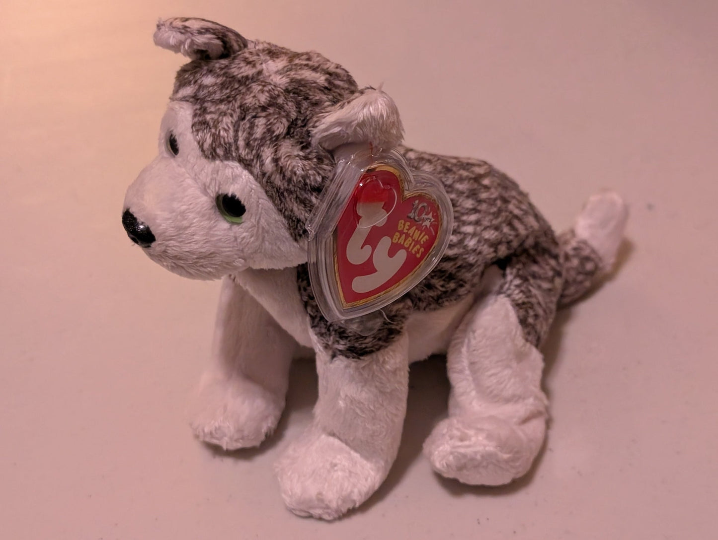 Blizzard the Husky - Ty Beanie Baby (White, Gray, 2003, Vintage, MWMT, Plush Toy, Stuffed Animal, Retired)