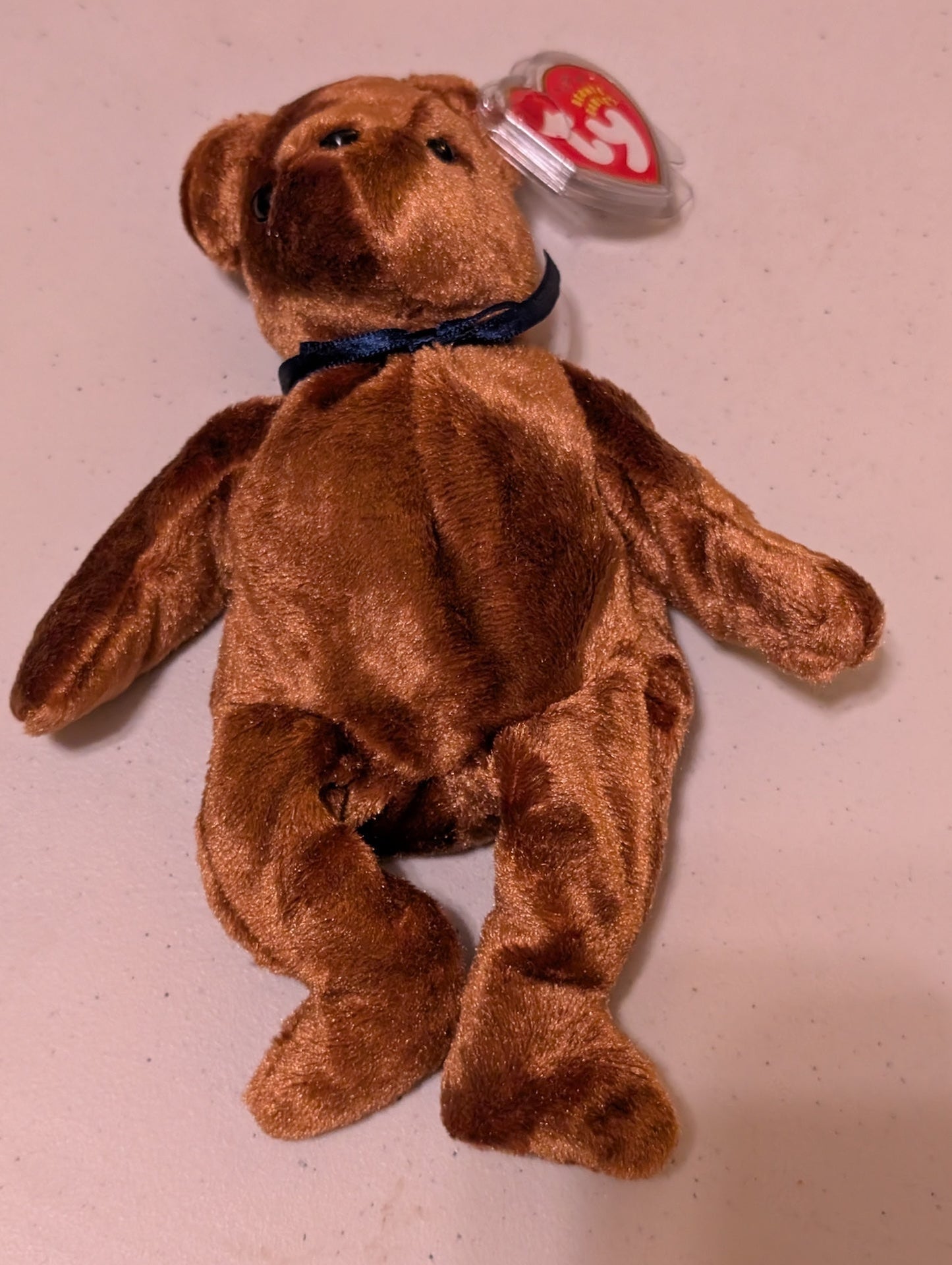 Fuzz the Bear - Ty Beanie Baby (Brown, 1998, Vintage, MWMT, Plush Toy, Stuffed Animal, Retired)