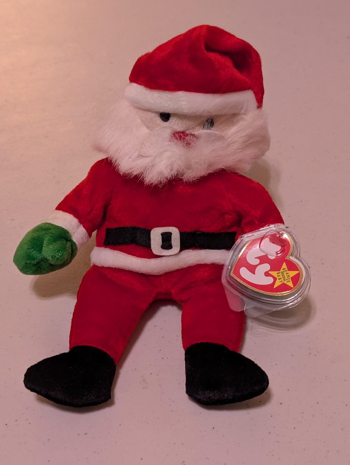 Santa the Santa Claus - Ty Beanie Baby (Red, White, Green, Black, 1998, Vintage, MWMT, Plush, Toy, Stuffed Animal, Retired)